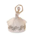 Loberon Spieluhr Malinka, Nostalgische Romantik, spielt einen Weihnachtsklassiker, Handarbeit, Dekoobjekt, Dekoration, Polyresin, Tüll, antikweiß/antikgold