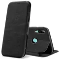 CoolGadget Klapphülle für Huawei P Smart 2019, PU Leder, Kartenfach, Magnetverschluss, Standfunktion, Rundumschutz - Schwarz