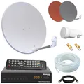 Digital SAT Anlage 60cm + HD Receiver + 10m Kabel + Opticum Single LNB = HD Komplett Set (3 Farben wählbar)