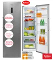 Amica Vollraum Kühlschrank 370L freistehend Silber NoFrost Tür-Offen-Alarm