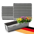 BigDean 16er Set Paletten Blumenkästen - Einsatz - mit Hängesystem zum Einhängen - 37cm Beton-grau - Pflanzkasten für Europalette Balkonkasten Blumentopf - aus recyceltem PP-Kunststoff