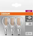 OSR 405807581973 - LED-Lampe BASE E14, 4 W, 470 lm, 4000 K, Filament, 3er-Pack