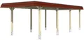Skanholz Einzelcarport Wendland, BxT: 362x870 cm, 206 cm Einfahrtshöhe, mit Aluminiumdach, rote Blende