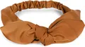 styleBREAKER Damen Haarband einfarbig mit Schleife und Gummizug, Stirnband, Headband, Pinup, Rockabilly, Haarschmuck 04026035, Farbe:Cognac