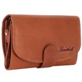 Benthill Damen Geldbörse Echt Leder - Portemonnaie mit RFID Schutz - Portmonee viele Kartenfächer - Echtleder Vintage Damenbörse inkl. Geschenkbox, Farbe:Braun