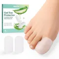 Welnove Gel-Zehenkappe und Zehenschutz - 8er-Pack Aloe Vera Extrakt infundiert Silikon Zehenabdeckungen - für Schmerzlinderung, fehlende oder eingewachsene Zehennägel, Hühneraugen, Schwielen, Blasen