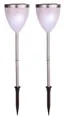 Best Season 477-35 LED-Solar-Pathlights 2-er Set 46 x 10 cm, silber