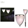 2er Set LED Solarleuchte Pathlight Solarlampe Gartenleuchte Edelstahl Gartenlamp