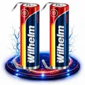 2 x Lithium Ionen Akku Wilhelm 3,7 V LÖTFAHNE U Form 800 mAh Typ 14500 Li Ion AA
