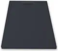 Mineralguss-Duschwanne extra flach LUX Schieferoptik anthrazit 80x170cm Edelstahl in gleicher Farbe Auslaufschutz in Farbe