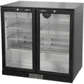 METRO Professional Barkühlschrank GBC3002, verzinktes Blech / Aluminium / Glas, 90 x 53 x 86.5cm , 198 L, Luftkühlung, 160 W, mit Schloss, schwarz
