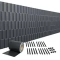 Mucola 35m PVC Sichtschutzstreifen für Doppelstabmattenzaun Anthrazit 19cm Breite – Zaunfolie Sichtschutz Windschutz inkl. Befestigungsclips | Blickdicht UV-beständig, Gartenzaun Zaunblende