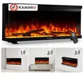 KAMINIO Elektrokamin LEA, 3in1 Kamin: Elektrischer Stand-, Wand- und Einbaukamin, Panoramaview schwarz 91.9 cm x 43 cm x 20 cm