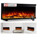 KAMINIO Elektrokamin LEA - Elektrischer 3-in-1 Kamin mit Panoramaview, Heizung, 3D-Flammeneffekt, 12 Flammenfarben, Fernbedienung  - 36 Zoll