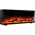 Elektrokamin, Schwarz, Metall, Glas, 91.9x43.0x20.0 cm, Fernbedienung, Flammeneffekt separat schaltbar, Überhitzungsschutz, Thermostat, Dimmer, Freizeit, Heizen & Kühlen, Elektrokamine
