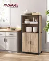Küchenschrank 2 offene Fächer Schrank Bücherschrank mit Türen Küche CSL066B50