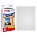 tesa INSECT STOP Klett Fliegengitter Premium für Fenster, Insektenschutz mit starkem Klettband, rückstandsfrei entfernbar, zuschneidbar, einfache Montage - 130 cm x 130 cm - Anthrazit (Durchsichtig)