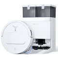 ECOVACS DEEBOT T50 PRO Omni Saugroboter mit Wischfunktion, ausfahrende Seitenbürste und Wischmopp, 15.000 Pa, Auto Zugabe von Reinigungslösung, Moppwäsche mit 75°C heißem Wasser, ultradünn 81 mm,Weiß