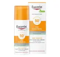 Eucerin Sonnenschutzcreme Oil Control Face Sun Gel-Creme LSF 50+, Verhindert ein klebriges Hautgefühl beim Auftragen