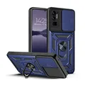 LBH Armor Hülle für Xiaomi Redmi Note 10 5G Case mit Kameraschutz Outdoor Stoßfest Handyhülle 360 Grad Metal Ring Halter Ständer Schutzhülle für Handyhalterung Auto Magnet Blau