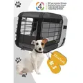 4Pets Dog Caree Transportbox für Haustiere bis 15 kg, Modell: Black Series