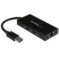 StarTech.com 3 Port USB 3.0 Hub mit Gigabit Ethernet Adapter aus Aluminum