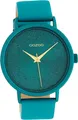 Oozoo Leder Damen Uhr C10581 Analog Quarzuhr Armband türkis Timepieces D2UOC10581