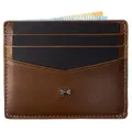 Gentlemen's Kartenetui - Kreditkartenetui aus Echtleder mit Münzfach & RFID-Schutz - Slim Wallet Herren - Geldbeutel mit Scheinfach & Tracker-Fach - Braun