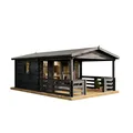 Alpholz Gartenhaus Lappland-40 B 380 x 594 cm aus Holz in Grau