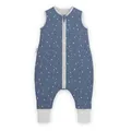 Ehrenkind® Baby Sommerschlafsack mit Füßen 1.0 TOG aus weicher OEKO-TEX zertifizierter Bio-Baumwolle | Sommer Schlafsack | Baby Schlafsack Gr. 70 Jeansblau Tropfen | 1 Tog