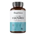 Pro Bio Kulturen Komplex - 60 Milliarden KBE pro Portion - Mit 20 Bakterienstämmen, Bio Inulin, FOS - 120 Kapseln - 2 Monate Vorrat - Mit Lactobacillus Reuteri & Bifidobacterium Infantis - WeightWorld
