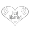 Folat Türschild Just Married Hochzeit Herz