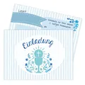 Papierdrachen 12 Einladungskarten zur Kommunion - Motiv Kelch blau - Einladung zur Heiligen Kommunion für Mädchen und Jungen - DIN A6 - Set 1
