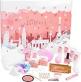 BRUBAKER Cosmetics Beauty Adventskalender 2024 - 24 x Körperpflege & Spa Accessoires - der XXL Weihnachtskalender für Frauen - Städte Wahrzeichen Rosa