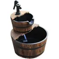 Outsunny Gartenbrunnen,, Dunkelbraun, Holz, Kunststoff, 445x585x445 cm, Gartenzubehör, Gartendeko