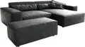 DELIFE Eckcouch Sirpio XL Lederimitat Vintage Anthrazit 270x170 Recamiere variabel Hocker
