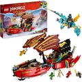 LEGO 71797 NINJAGO Ninja-Flugsegler im Wettlauf mit der Zeit, Ninja Luftschiff Spielzeug-Set mit 2 Drachenfiguren und 6 Minifiguren, 2023 Fahrzeug-... - Bunt