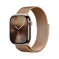 Apple Watch Series 10 46 mm Titan (GPS+Cellular) Milanaise Armband M/L gold