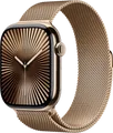 Apple Watch Series 10 4G 46 mm Titan Gold Milanaise Armband M/L MX003QF/A