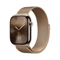Apple Watch Series 10 GPS + Cellular 46mm Gold Titanium Case with Gold Milanese Loop - M/L