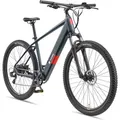 Telefunken MTB E-Bike Mountainbike für Herren und Damen | Elektrofahrrad 29 Zoll | Kettenschaltung | Heckmotor | 468 Wh Akku | EBike Pedelec Hardtail - Grau