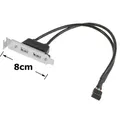 I00 USB 2.0 Slotblech 8cm mit 2x USB 2.0 Buchse auf 9pin Pfostenbuchse Mainboard