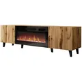 Mirjan24 Tv-Element, Braun, Kunststoff, Holz Optik, Rechteckig,Rechteckig, 181x50x42 cm, Wohnzimmer, Wohnwände, Lowboards, Lowboards stehend