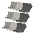 PUMA 9 Paar Unisex Herren Damen Sportsocken Kurzsocken Sneaker Socken, Farbe:Grau, Größe:35-38, Artikel:-800 anthracite/l mel grey/m mel grey