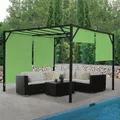 Pergola Baia, Garten Pavillon, 6cm-Stahl-Gestell + Schiebedach, grün