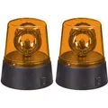 Relaxdays Rundumleuchte 2er Set Kunststoff Orange Drehend 11,5 cm x 9,5 cm