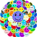 Aufkleber 100 Stück Lächeln Gesicht Sticker Set, Cute Belohnungssticker Kinder, Wasserdicht Vinyl Aufkleber, Sticker für Laptop Kindle Trinkflasche Tagebuch Brotdose Scrapbook Journal Koffer Heft usw