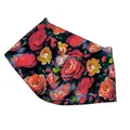 Extra breite Haarbänder aus Baumwoll-Jersey, Nähmanufaktur aus Ostfriesland (Blumen-Rot)