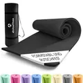 #DoYourFitness x World Fitness | Fitnessmatte "Yamuna" | 183x61x1,5cm | Phthalatfrei & rutschfest | Gymnastikmatte ideal für Yoga, Pilates, Fitness, Outdoor im Studio & zu Hause | Schwarz
