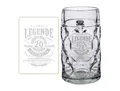 Bierkrug LUXENTU Maßkrug mit Gravur Legende seit 20 Jahren 1,0 Liter transparent , bunt (transparent), 1 tlg., Glas, Trinkgefäße